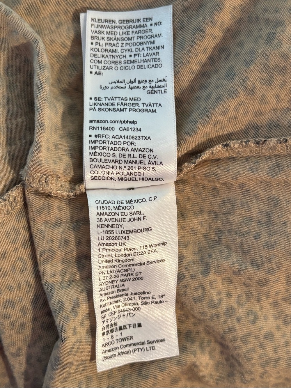 Amazon Essentials Beige and Black Leopard V-Neck Tunic - Picture 7 of 8
